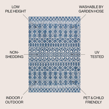 Kafel Tribal Bohemian Indoor/outdoor Area Rug